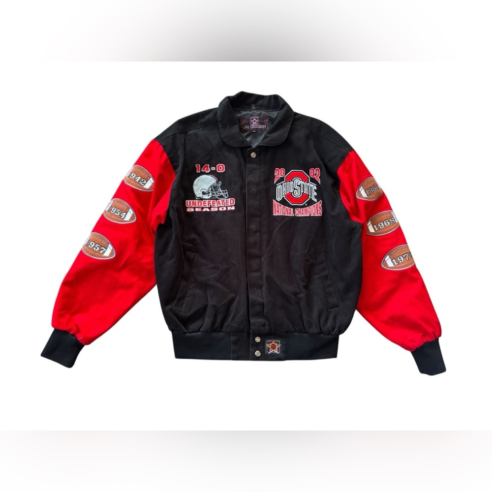 Ohio State Buckeyes National Champions Jacket Men LG JH Design 2002 Undefeated